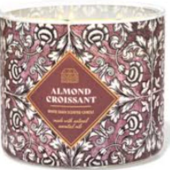Bath and Body Works White Barn Almond Croissant 3 Wick Candle NWT - Picture 1 of 1